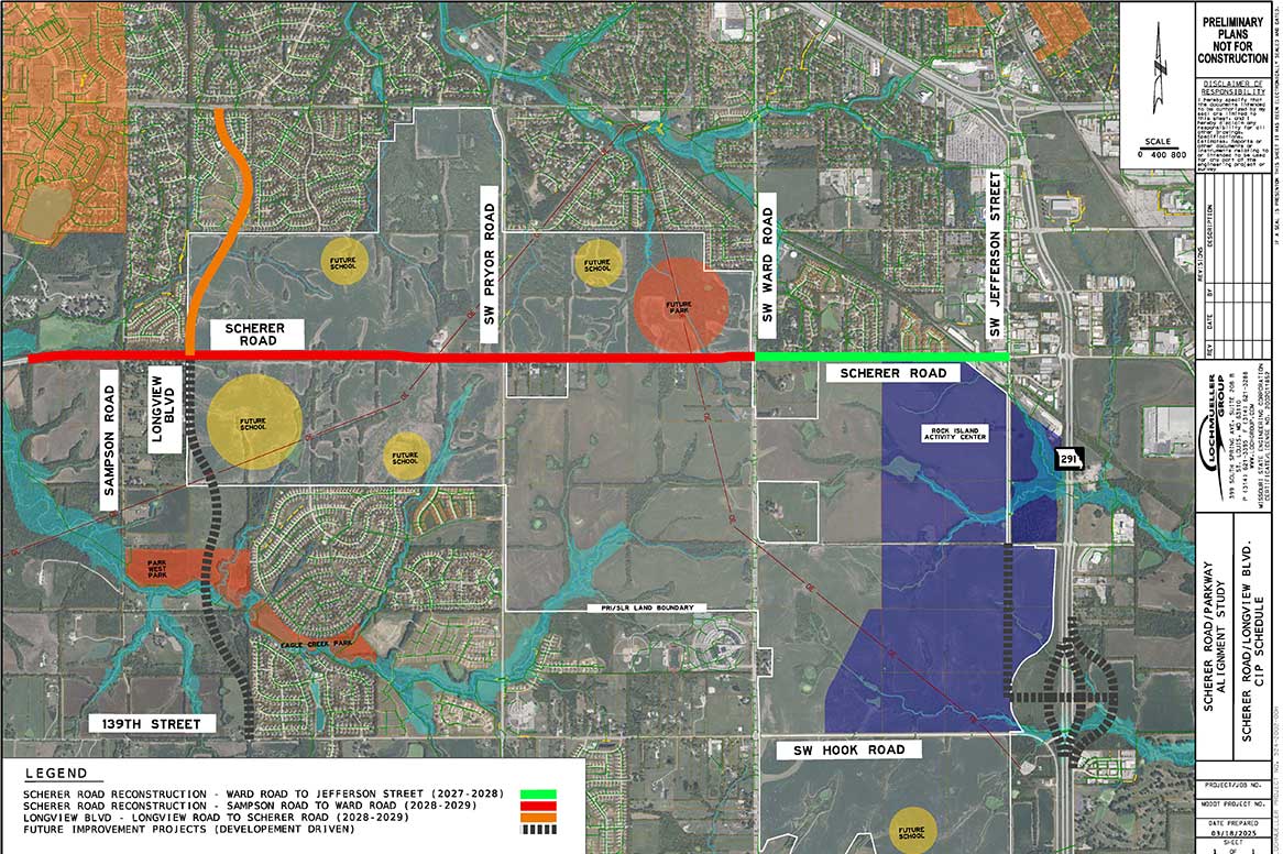 Longview Boulevard and Scherer Road Map